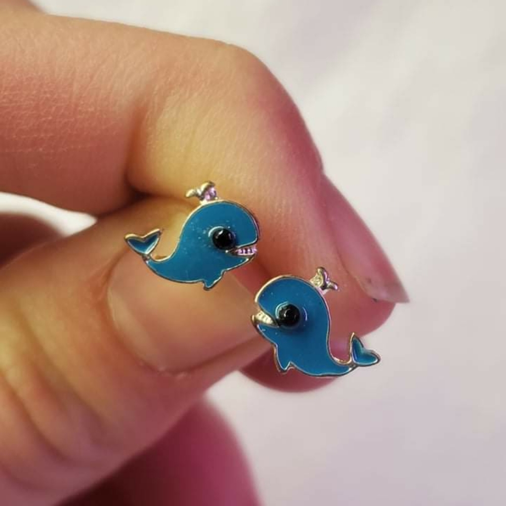 Whale earrings